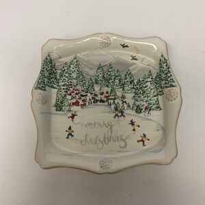 JULISKA BERRY AND THREAD NORTH POLE COLLECTION MERRY CHRISTMAS 5.5” TRINKET TRAY